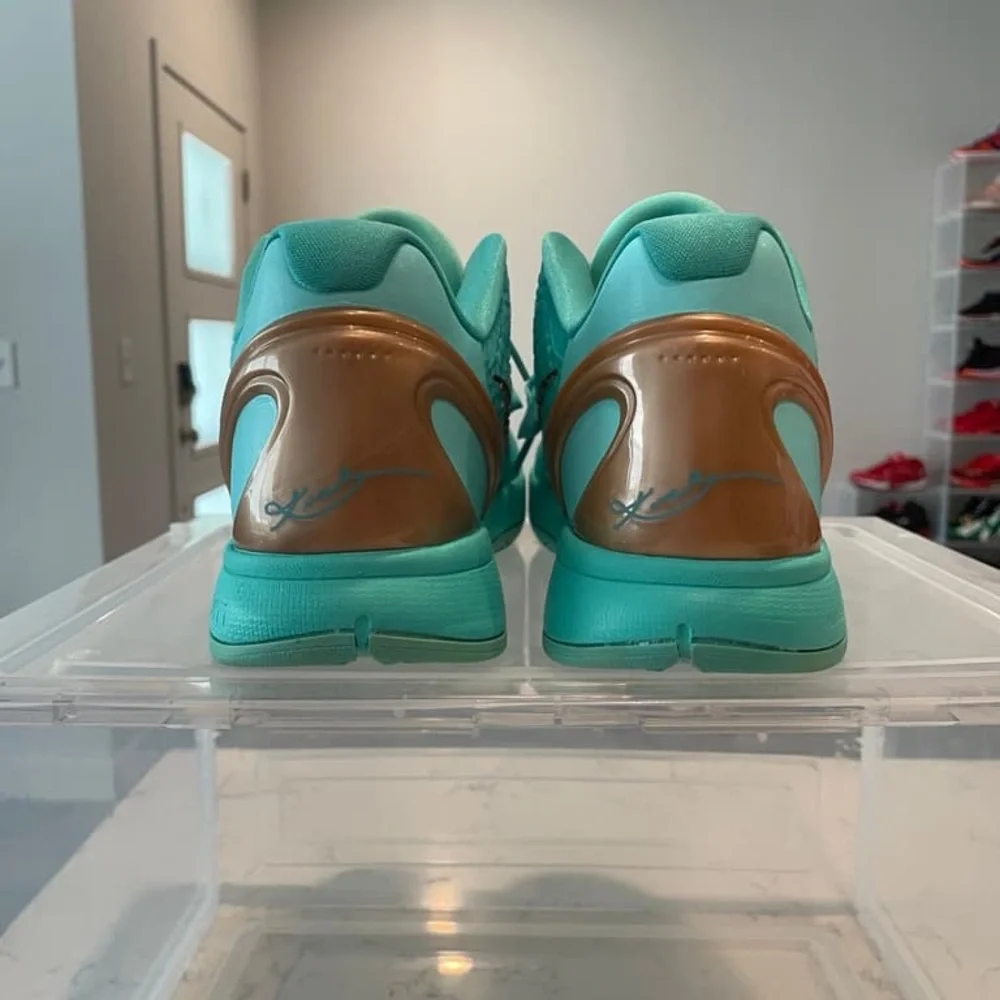 Nike Men’s Teal Basketball Sneakers with Metallic Copper Swoosh